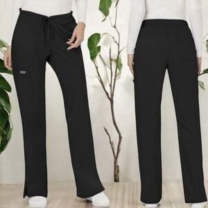 NEW Cherokee Workwear Black Scrub Pants Medical Career Comfort Stretch LT